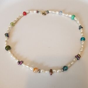 Patch & Roam Faux Seed Pearl Choker – Rainbow Hematite Boho Witchy Y2K Festival